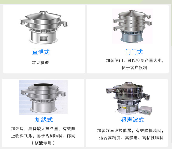 大漢旋振篩根據(jù)不同行業(yè)的要求分為直泄式、閘門式、加緣式、超聲波式等設(shè)計